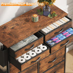 Tall Chest of Drawers 10 Fabric Dresser