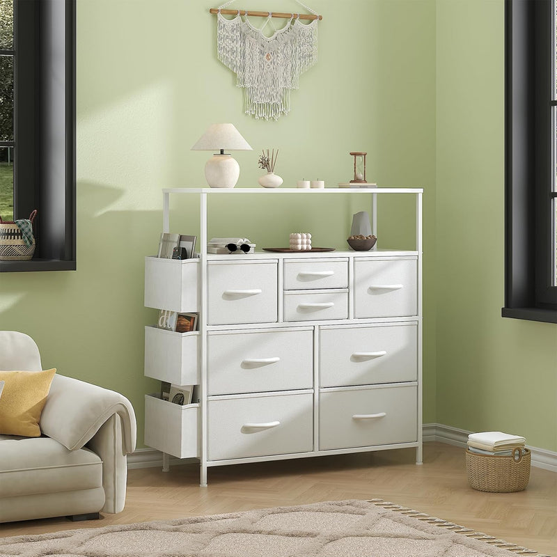 Tall Chest of Drawers 8 Fabric Dresser