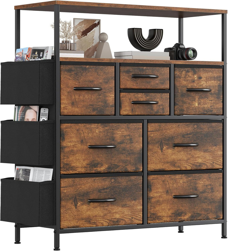 Tall Chest of Drawers 8 Fabric Dresser