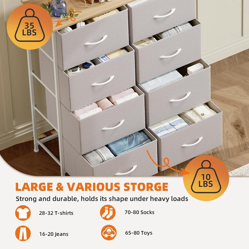 Chest of Drawers for Bedroom 10 Fabric Tall