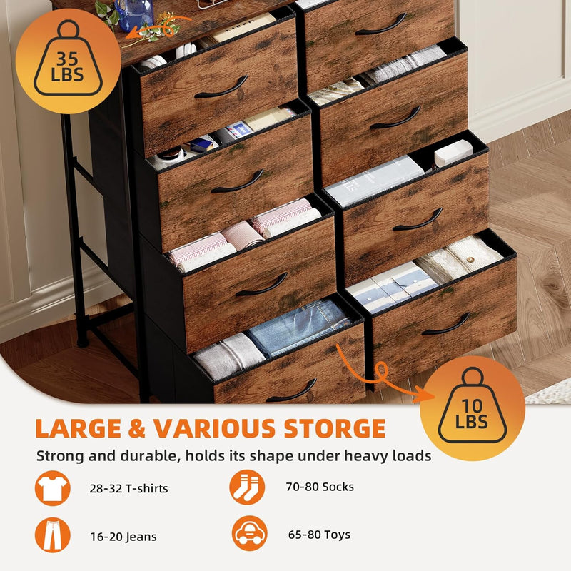 Chest of Drawers for Bedroom 10 Fabric Tall