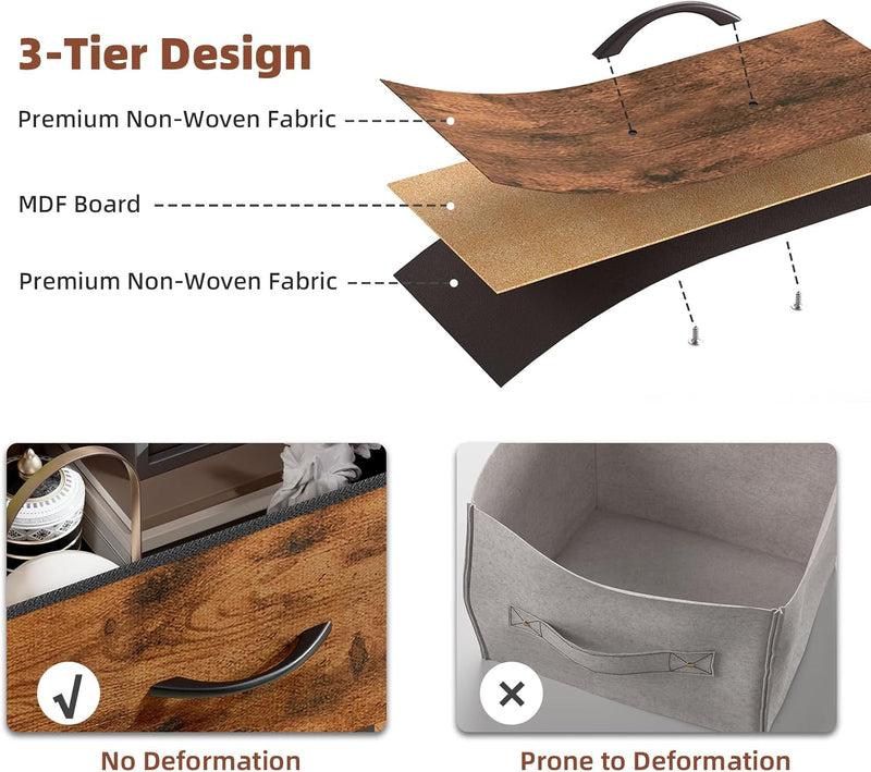 Chest of Drawers for Bedroom 7 Fabric