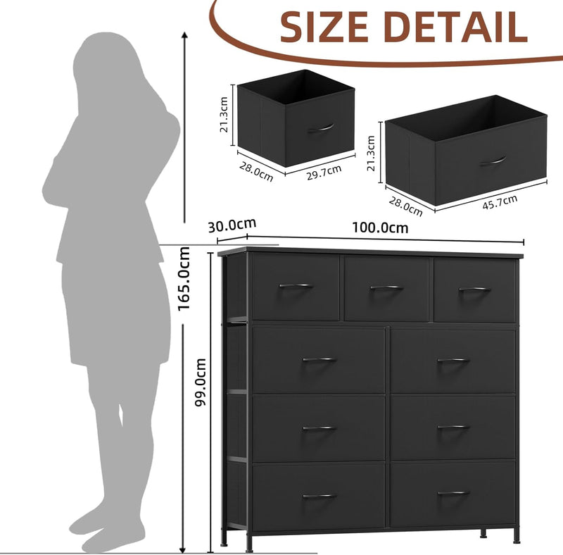 Chest of Drawers for Bedroom 9 Fabric Tall