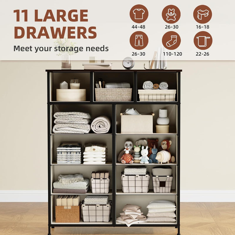 Chest of Drawers for Bedroom 9 Fabric Tall