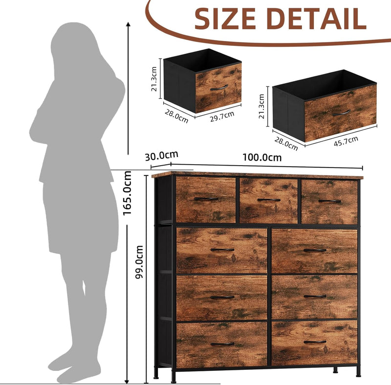 Chest of Drawers for Bedroom 9 Fabric Tall