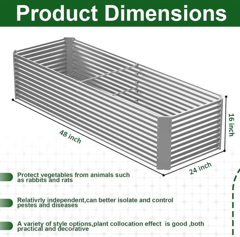 Tall Corrugated Galvanized Steel Raised Garden Bed (2 Pack)
