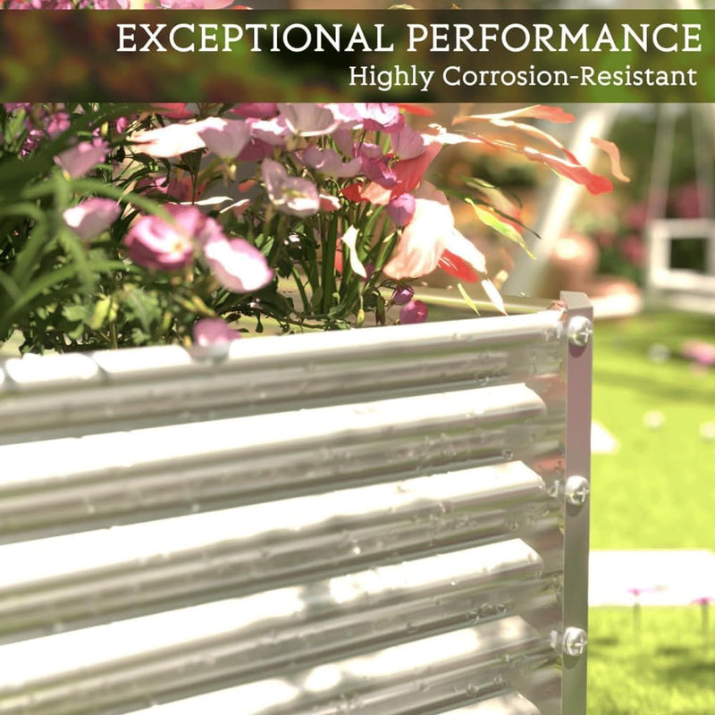 Tall Corrugated Galvanized Steel Raised Garden Bed (2 Pack)