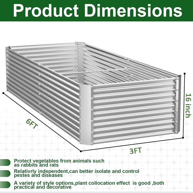 Tall Corrugated Galvanized Steel Raised Garden Bed (2 Pack)