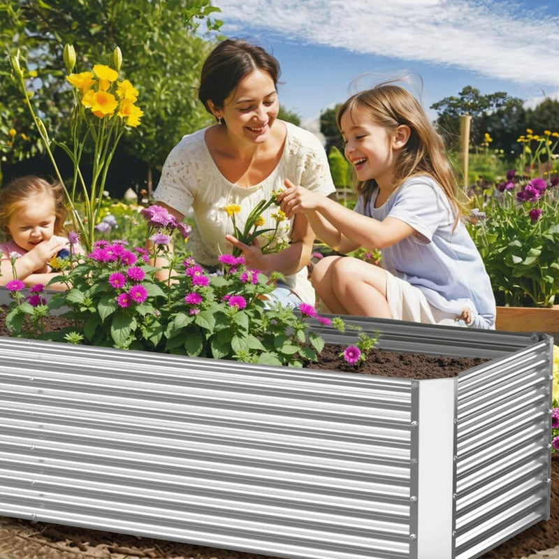 Tall Corrugated Galvanized Steel Raised Garden Bed (2 Pack)