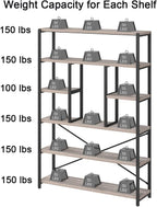 Tall Industrial Etagere Bookcase Modern Wood Large Open