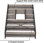 Tall Industrial Etagere Bookcase Modern Wood Large Open