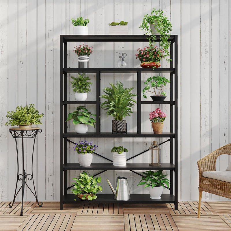 6 Tier Bookcase Modern Large Wide Book Shelf
