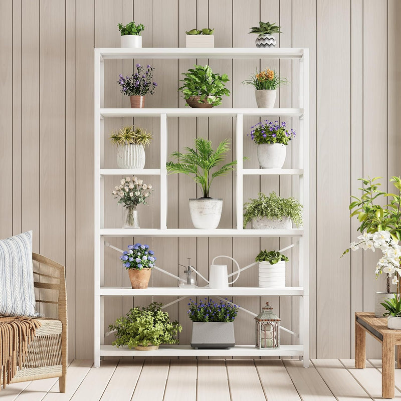 6 Tier Bookcase Modern Large Wide Book Shelf