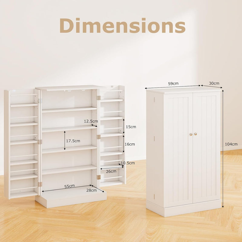 Tall Kitchen Cupboard Pantry Storage Cabinet with 4