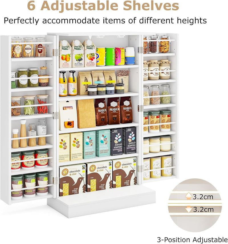 Tall Kitchen Cupboard Pantry Storage Cabinet with 4