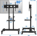 Tall Mobile TV Stand on Wheels Castors