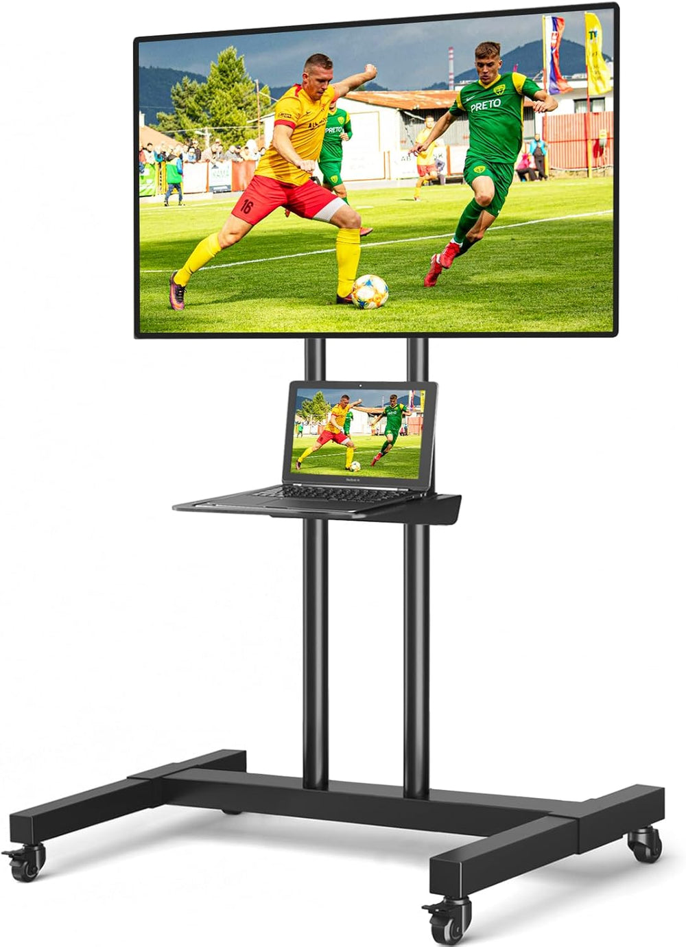 Tall Mobile TV Stand on Wheels Castors