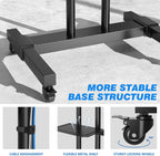 Tall Mobile TV Stand on Wheels Castors