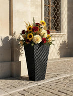 Tall Plant Pots Outdoor: 55CM Metal Garden Planters (Set of 2)