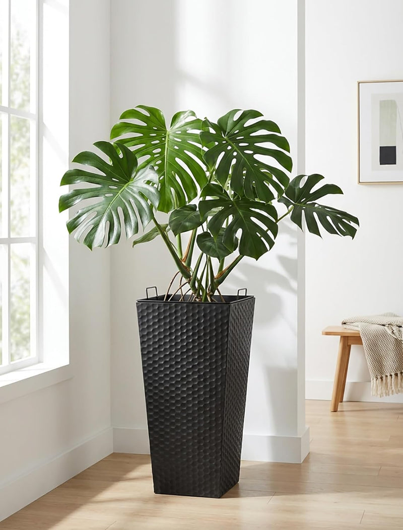 Tall Plant Pots Outdoor: 55CM Metal Garden Planters (Set of 2)