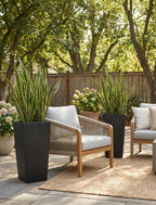 Tall Plant Pots Outdoor: 55CM Metal Garden Planters (Set of 2)