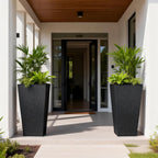Tall Plant Pots Outdoor: 55CM Metal Garden Planters (Set of 2)