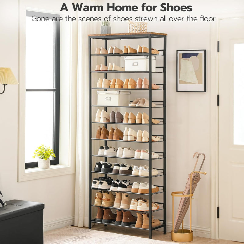 Tall Shoe Rack Large Capacity Storage Organiser 12-Tier