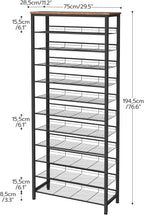 Tall Shoe Rack Large Capacity Storage Organiser 12-Tier