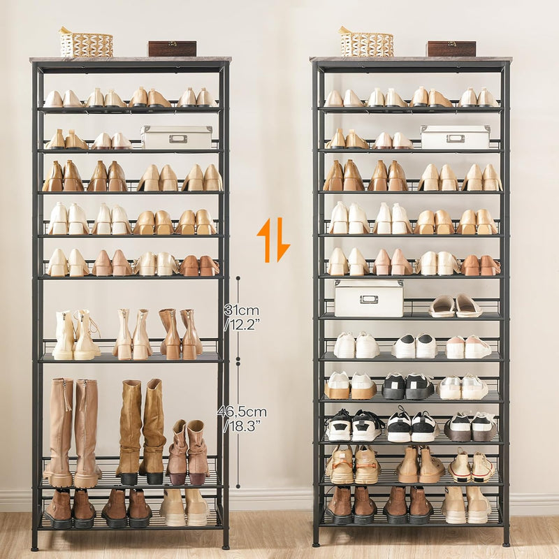 Tall Shoe Rack Large Capacity Storage Organiser 12-Tier