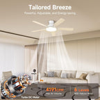 52 Inch Ceiling Fan Lights with Remote Control