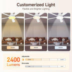 52 Inch Ceiling Fan Lights with Remote Control