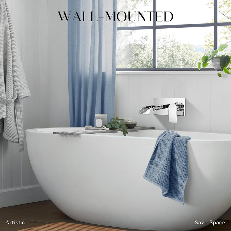 Taps Wall Mounted Waterfall Mixer Filler Tap Chrome