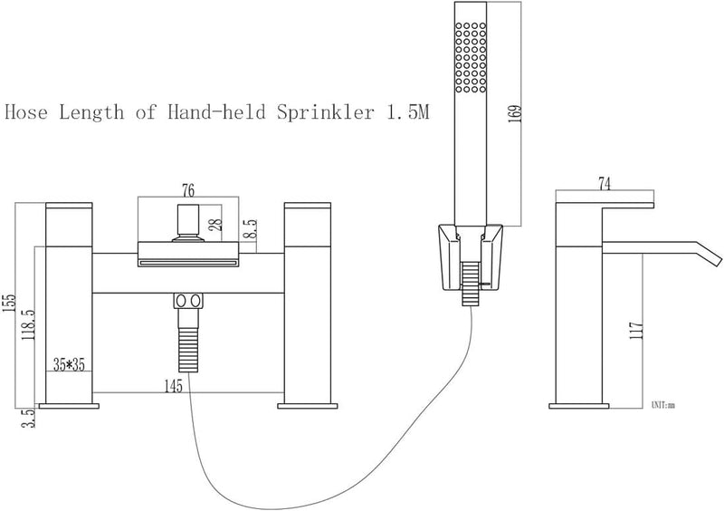Bath Taps with Shower Waterfall Bathroom Tub Tap