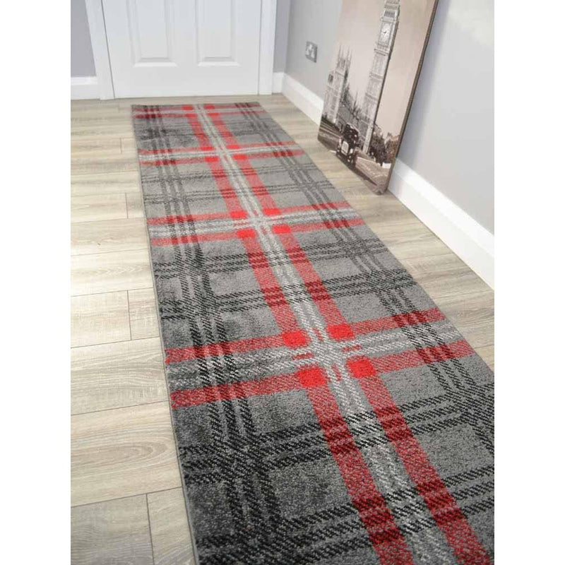 Tartan Hall Runners Modern Luxurious Soft Pile Rug