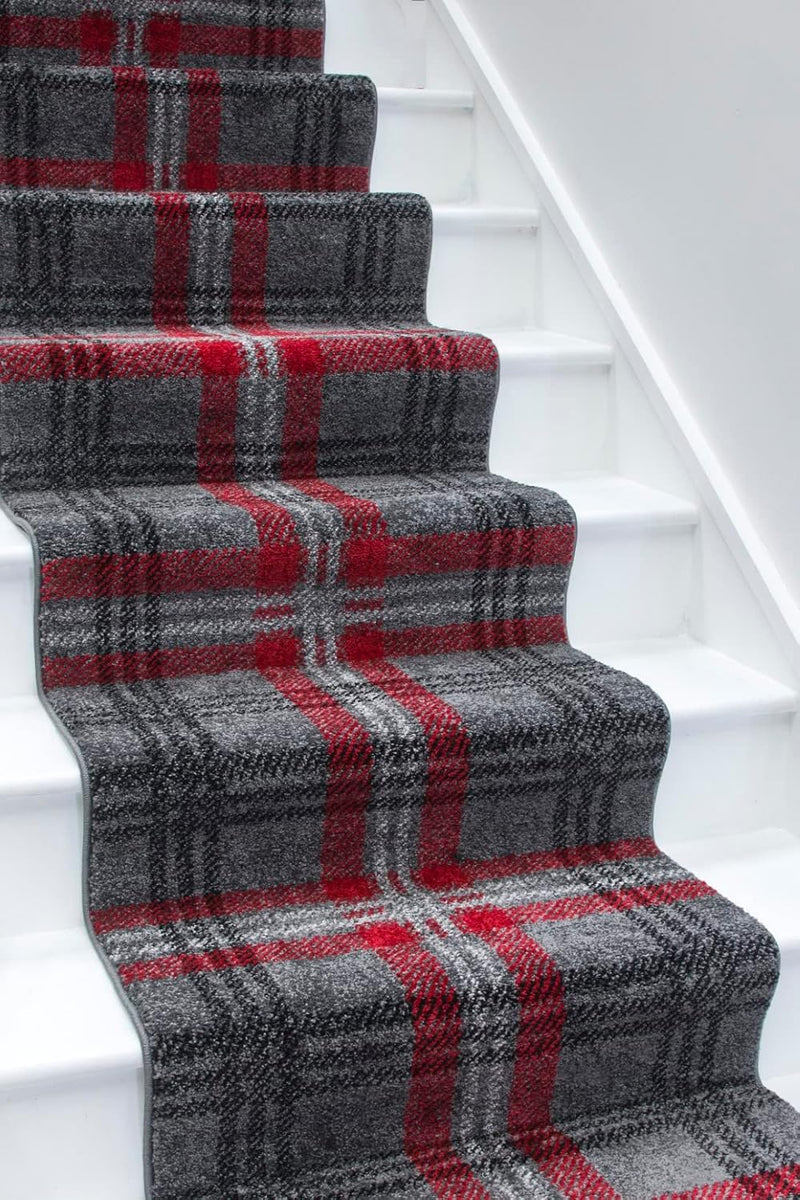 Tartan Hall Runners Modern Luxurious Soft Pile Rug