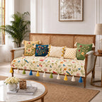 Tassel Sofa Throwbird Floral Cover Designer with Tassels (Set of 2)