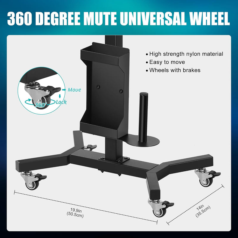 Tattoo Tray Cart on Wheels with Extension Rotatable