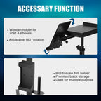 Tattoo Tray Cart on Wheels with Extension Rotatable