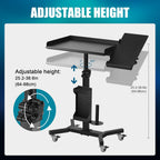 Tattoo Tray Cart on Wheels with Extension Rotatable