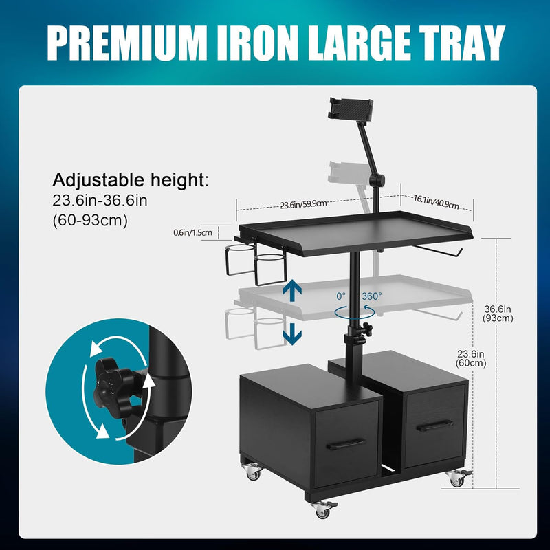 Tattoo Workstation Salon Trolley Cart and Storage Drawers