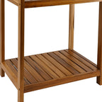 Teak 4-Tier Bathroom Storage Shelf Wood Rack Organiser