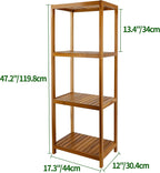 Teak 4-Tier Bathroom Storage Shelf Wood Rack Organiser