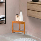 Teak Corner Shower Bench Wooden Foot Rest Large