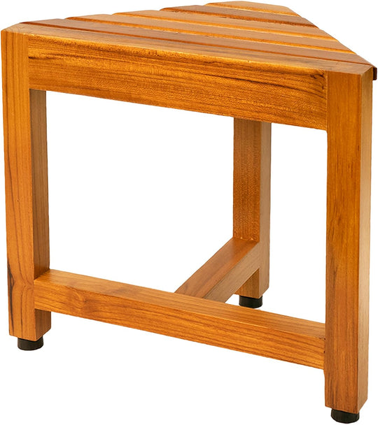 Teak Corner Shower Bench Wooden Foot Rest Large