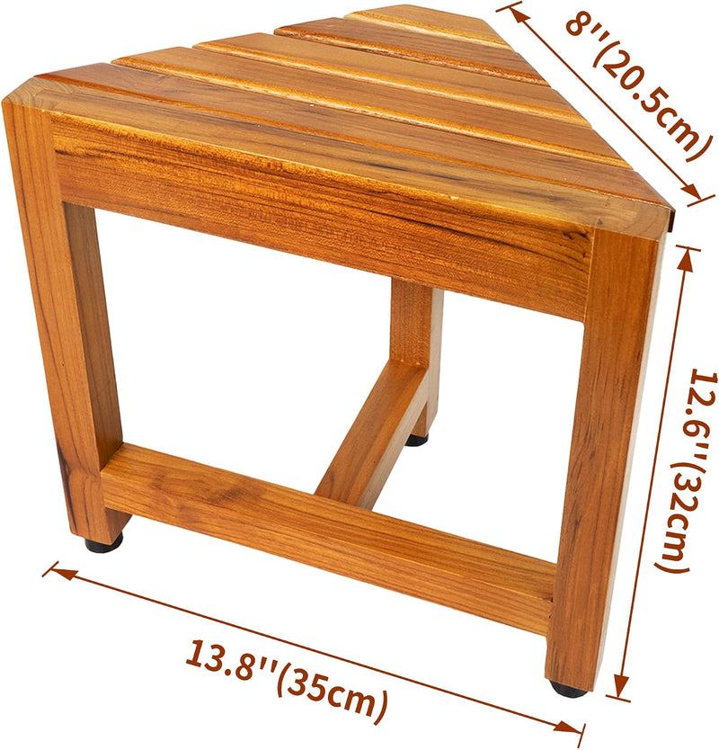 Teak Corner Shower Bench Wooden Foot Rest Large