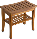 Teak Shower Bench Spa Bath Stool with Storage