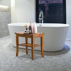 Teak Shower Bench Spa Bath Stool with Storage