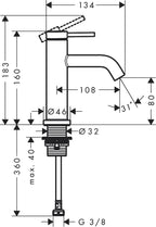 Tecturis S Bathroom Tap Wall-Mounted for Concealed Installation