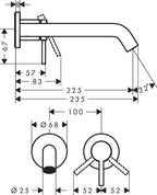 Tecturis S Bathroom Tap Wall-Mounted for Concealed Installation