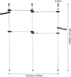 Telescopic Clothes Rack 3 Poles 4 Bars